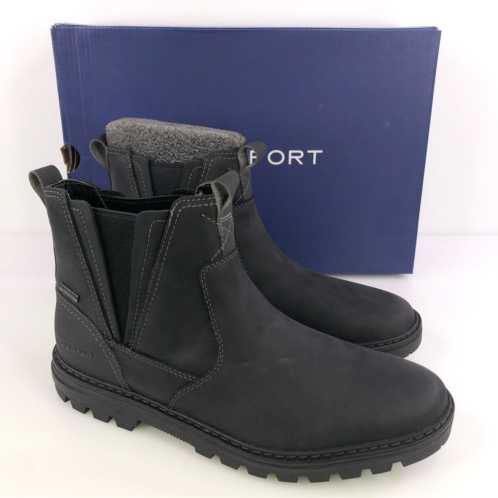 Rockport Weather or Not Chelsea Waterproof Black Leather Men's Boots Size 9M